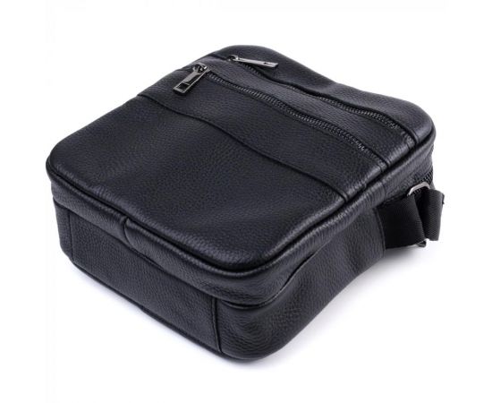 Купить Мужская сумка мессенджер из зернистой натуральной кожи Shvigel 22847 Черная, фото , изображение 5, характеристики, отзывы