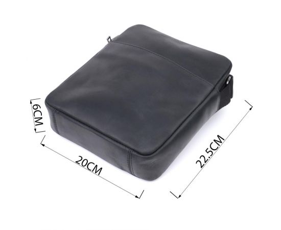 Купить Мужская сумка через плечо из матовой натуральной кожи Shvigel 22848 Черная, фото , изображение 3, характеристики, отзывы