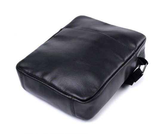 Купить Сумка для мужчин через плечо из глянцевой натуральной кожи Shvigel 22849 Черная, фото , изображение 5, характеристики, отзывы