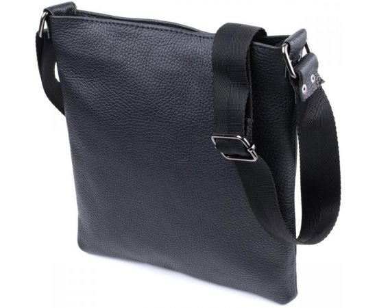 Купить Тонкая сумка для мужчин через плечо из натуральной кожи Shvigel 22850 Черная, фото , характеристики, отзывы