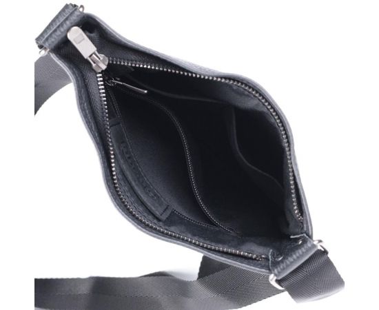 Купить Тонкая сумка для мужчин через плечо из натуральной кожи Shvigel 22850 Черная, фото , изображение 7, характеристики, отзывы