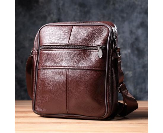 Купить Удобная мужская сумка из натуральной кожи 22858 Vintage Коричневый, фото , изображение 11, характеристики, отзывы