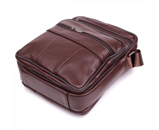 Купить Удобная мужская сумка из натуральной кожи 22858 Vintage Коричневый, фото , изображение 6, характеристики, отзывы