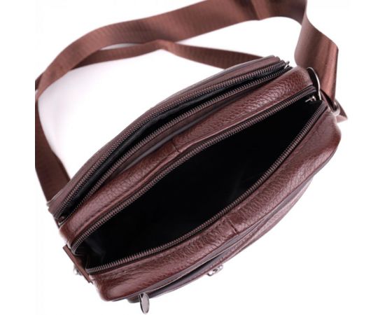 Купить Удобная мужская сумка из натуральной кожи 22858 Vintage Коричневый, фото , изображение 7, характеристики, отзывы