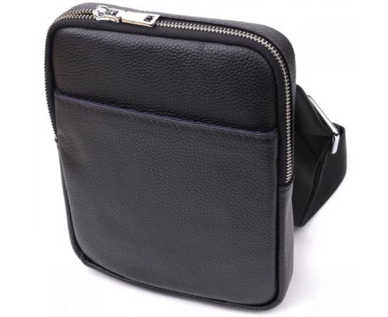 Купить Удобная вертикальная сумка для мужчин из натуральной кожи Vintage 22862 Черный, фото , характеристики, отзывы