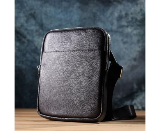 Купить Удобная вертикальная сумка для мужчин из натуральной кожи Vintage 22862 Черный, фото , изображение 8, характеристики, отзывы