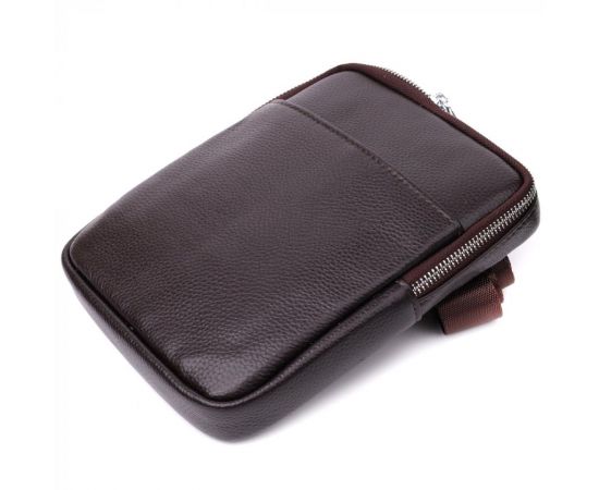 Купить Мужская вертикальная сумка из натуральной кожи Vintage 22863 Коричневый, фото , изображение 5, характеристики, отзывы