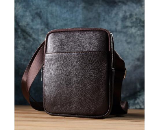 Купить Мужская вертикальная сумка из натуральной кожи Vintage 22863 Коричневый, фото , изображение 9, характеристики, отзывы