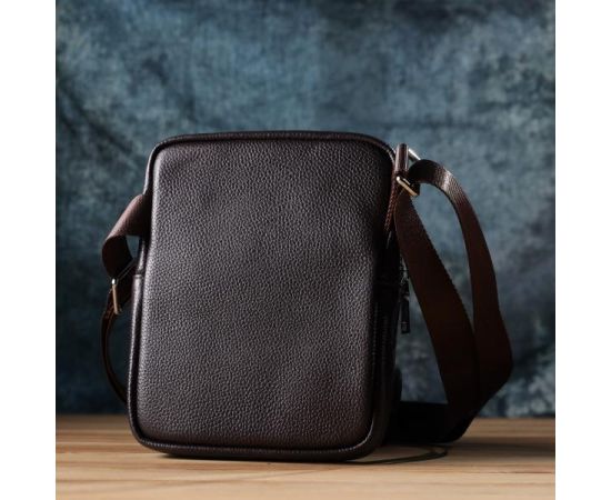 Купить Мужская вертикальная сумка из натуральной кожи Vintage 22863 Коричневый, фото , изображение 10, характеристики, отзывы