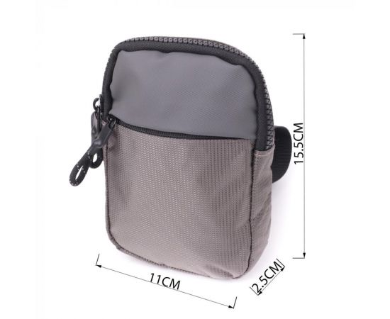 Купить Удобная слинг сумка для путешествий из качественного текстиля Vintage 22869 Серый, фото , изображение 3, характеристики, отзывы