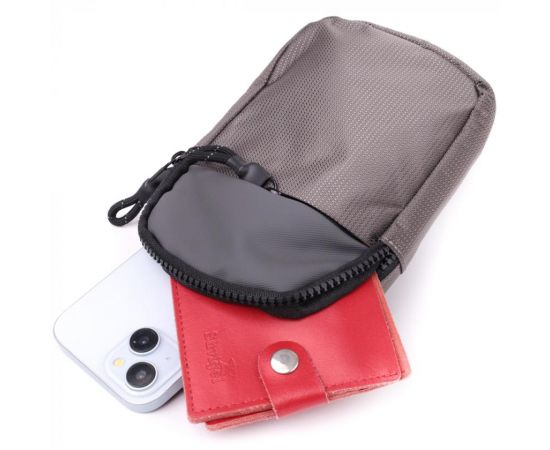 Купить Удобная слинг сумка для путешествий из качественного текстиля Vintage 22869 Серый, фото , изображение 7, характеристики, отзывы