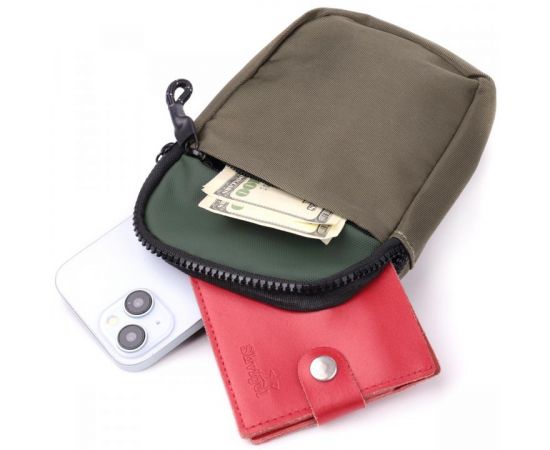 Купить Небольшая слинг сумка для путешествий из качественного текстиля Vintage 22871 Зеленый, фото , изображение 7, характеристики, отзывы