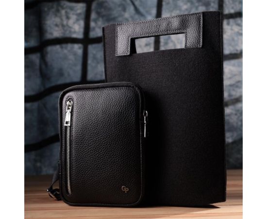 Купить Прямоугольная сумка бананка из качественной натуральной кожи GRANDE PELLE 22877 Черный, фото , изображение 12, характеристики, отзывы