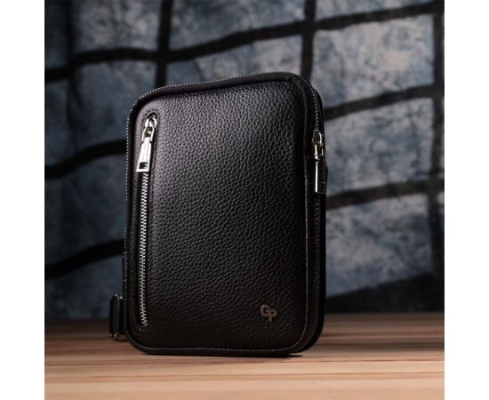 Купить Прямоугольная сумка бананка из качественной натуральной кожи GRANDE PELLE 22877 Черный, фото , изображение 10, характеристики, отзывы