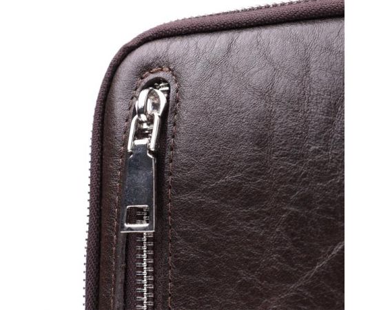 Купить Мужская прямоугольная сумка бананка из гладкой натуральной кожи GRANDE PELLE 22880 Коричневый, фото , изображение 5, характеристики, отзывы