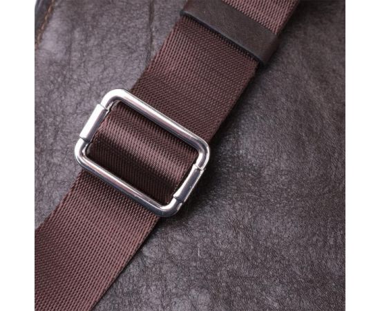 Купить Мужская прямоугольная сумка бананка из гладкой натуральной кожи GRANDE PELLE 22880 Коричневый, фото , изображение 7, характеристики, отзывы