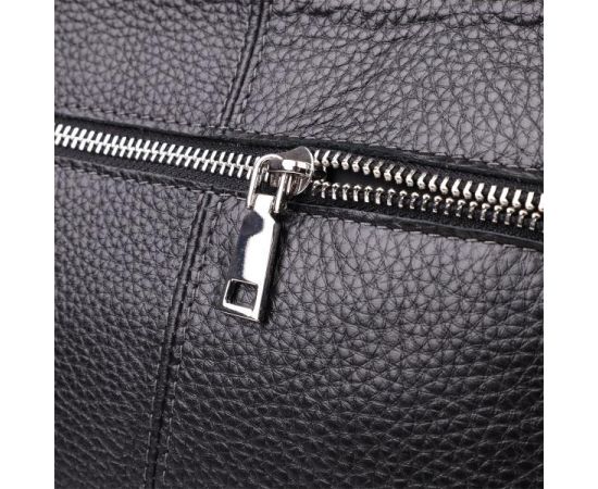 Купить Красивая сумка через плечо для мужчин из натуральной кожи GRANDE PELLE 22883 Черная, фото , изображение 6, характеристики, отзывы