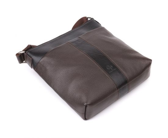 Купить Стильная сумка через плечо для мужчин из натуральной кожи GRANDE PELLE 22884 Коричневый, фото , изображение 5, характеристики, отзывы