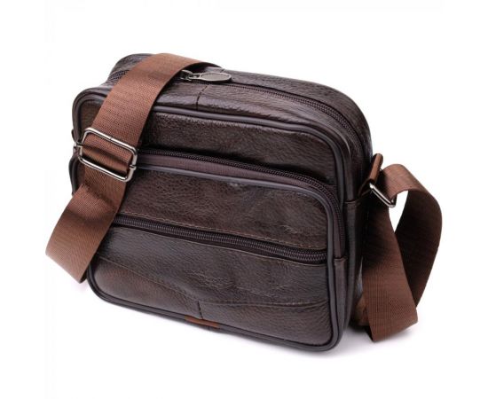 Купить Горизонтальная удобная сумка с ручкой для мужчин из натуральной кожи Vintage 22940 Коричневый, фото , характеристики, отзывы
