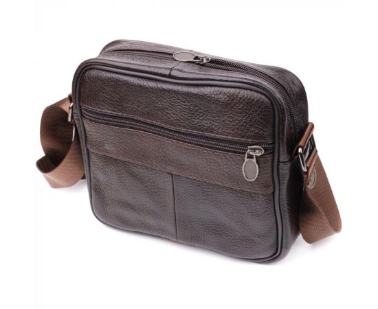 Купить Горизонтальная удобная сумка с ручкой для мужчин из натуральной кожи Vintage 22940 Коричневый, фото , изображение 2, характеристики, отзывы