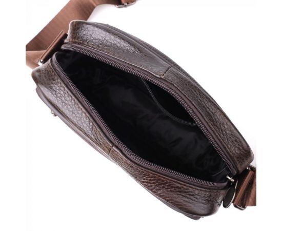 Купить Горизонтальная удобная сумка с ручкой для мужчин из натуральной кожи Vintage 22940 Коричневый, фото , изображение 6, характеристики, отзывы