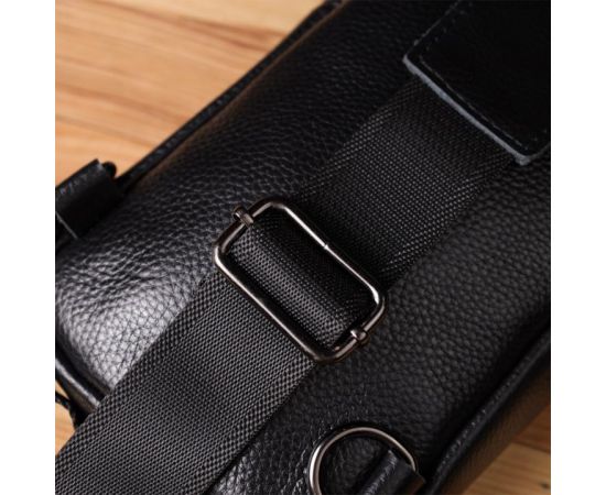 Купить Сумка-слинг для мужчин из натуральной кожи Vintage 22955 Черный, фото , изображение 11, характеристики, отзывы
