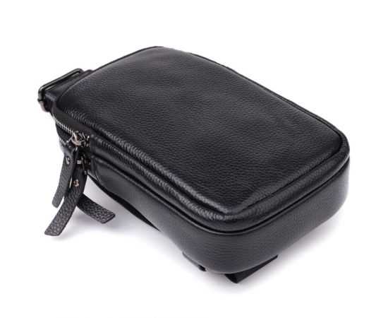 Купить Сумка-слинг для мужчин из натуральной кожи Vintage 22955 Черный, фото , изображение 5, характеристики, отзывы