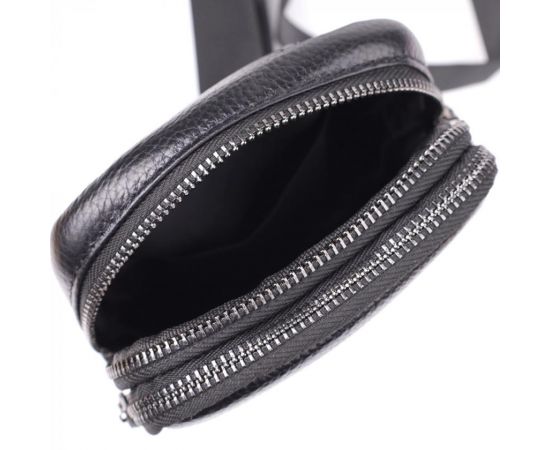 Купить Сумка-слинг для мужчин из натуральной кожи Vintage 22955 Черный, фото , изображение 7, характеристики, отзывы