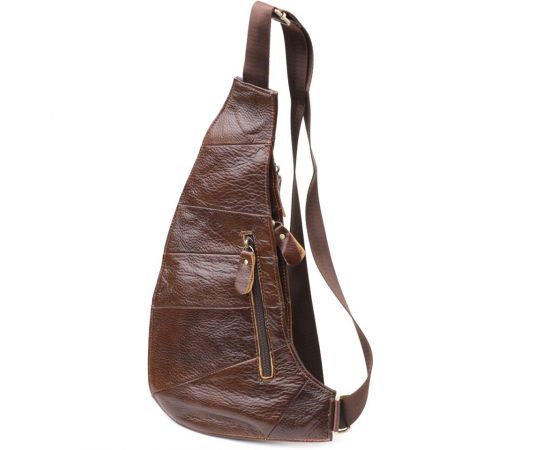 Купить Сумка для мужчин с большим количеством карманов из натуральной кожи Vintage 22956 Коричневый, фото , изображение 2, характеристики, отзывы