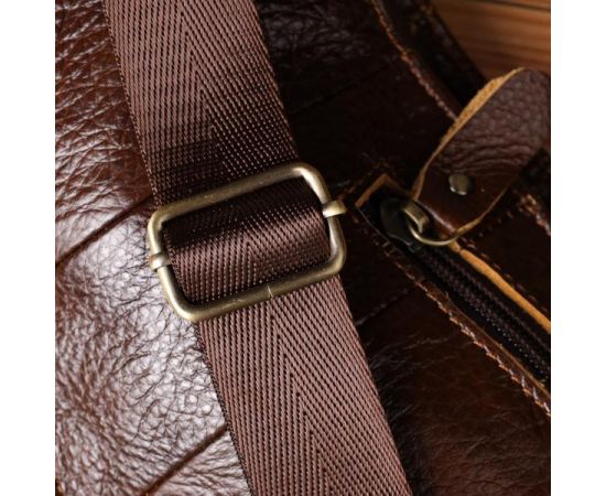 Купить Сумка для мужчин с большим количеством карманов из натуральной кожи Vintage 22956 Коричневый, фото , изображение 11, характеристики, отзывы