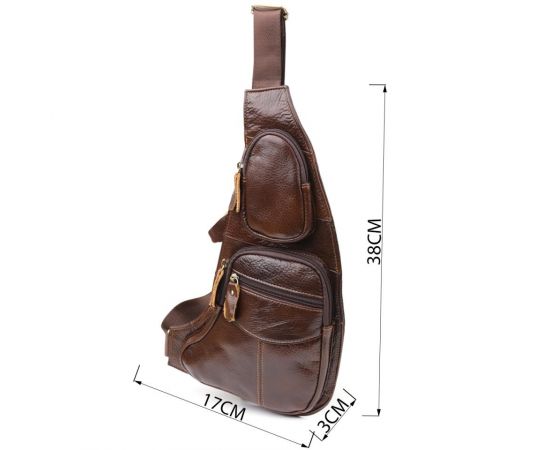 Купить Сумка для мужчин с большим количеством карманов из натуральной кожи Vintage 22956 Коричневый, фото , изображение 3, характеристики, отзывы