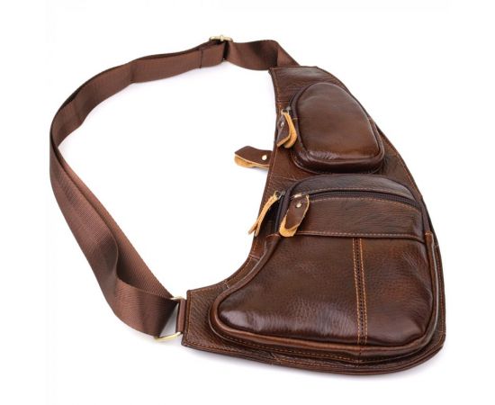 Купить Сумка для мужчин с большим количеством карманов из натуральной кожи Vintage 22956 Коричневый, фото , изображение 6, характеристики, отзывы