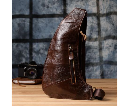 Купить Сумка для мужчин с большим количеством карманов из натуральной кожи Vintage 22956 Коричневый, фото , изображение 10, характеристики, отзывы