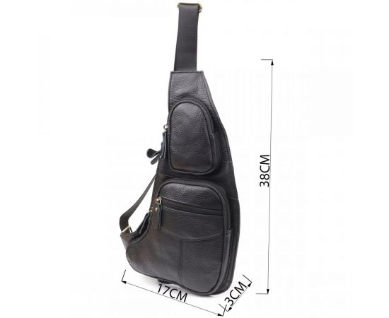 Купить Сумка для мужчин с большим количеством карманов из натуральной кожи Vintage 22957 Черный, фото , изображение 3, характеристики, отзывы
