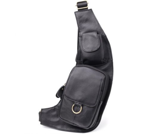 Придбати Сумка через плечо из натуральной кожи Vintage 22958 Черный, image , характеристики, відгуки