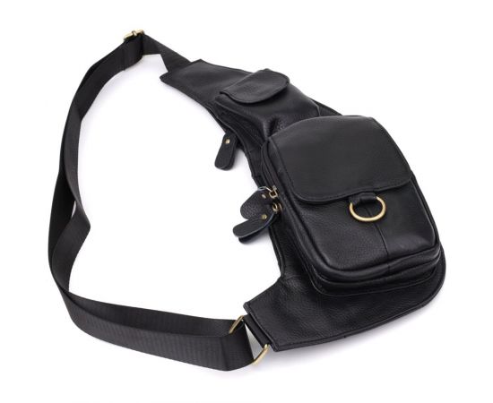 Придбати Сумка через плечо из натуральной кожи Vintage 22958 Черный, image , зображення 6, характеристики, відгуки