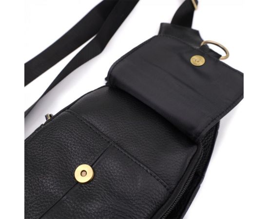 Придбати Сумка через плечо из натуральной кожи Vintage 22958 Черный, image , зображення 7, характеристики, відгуки