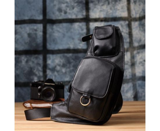 Придбати Сумка через плечо из натуральной кожи Vintage 22958 Черный, image , зображення 9, характеристики, відгуки