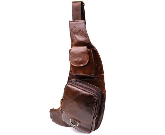 Купить Мужская сумка через плечо из натуральной кожи Vintage 22959 Коричневый, фото , характеристики, отзывы