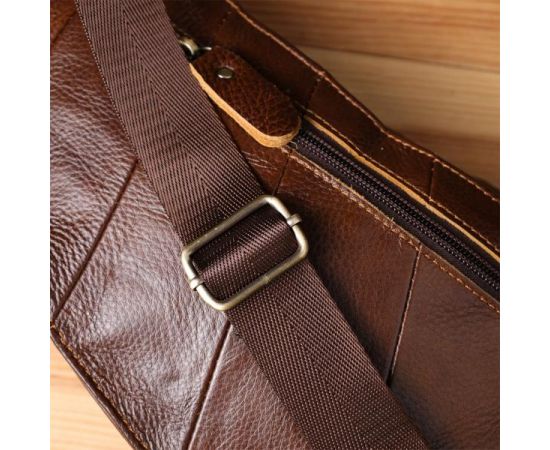 Купить Мужская сумка через плечо из натуральной кожи Vintage 22959 Коричневый, фото , изображение 11, характеристики, отзывы