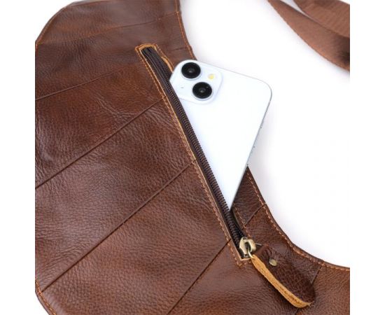 Купить Мужская сумка через плечо из натуральной кожи Vintage 22959 Коричневый, фото , изображение 8, характеристики, отзывы