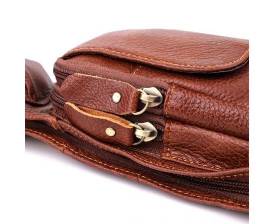 Купить Мужская сумка через плечо из натуральной кожи Vintage 22960 Коричневый, фото , изображение 7, характеристики, отзывы