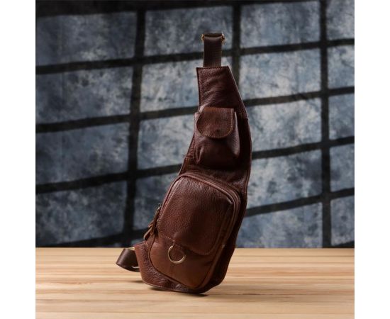 Купить Мужская сумка через плечо из натуральной кожи Vintage 22960 Коричневый, фото , изображение 10, характеристики, отзывы
