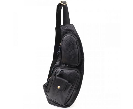 Купить Мужская сумка с большим количеством карманов из натуральной кожи Vintage 22961 Черный, фото , характеристики, отзывы