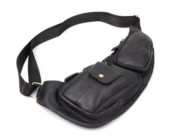 Купить Мужская сумка с большим количеством карманов из натуральной кожи Vintage 22961 Черный, фото , изображение 6, характеристики, отзывы