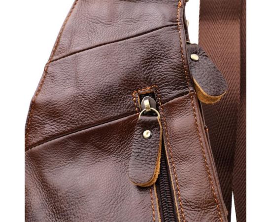 Купить Мужская сумка с большим количеством карманов из натуральной кожи Vintage 22962 Коричневый, фото , изображение 5, характеристики, отзывы