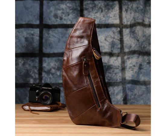 Купить Мужская сумка с большим количеством карманов из натуральной кожи Vintage 22962 Коричневый, фото , изображение 10, характеристики, отзывы