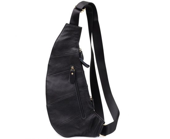 Купить Мужская сумка через плечо из зернистой натуральной кожи Vintage 22964 Черный, фото , изображение 2, характеристики, отзывы