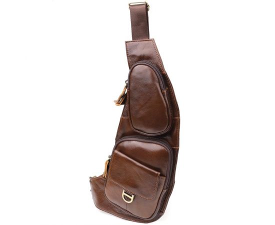 Купить Мужская сумка через плечо из гладкой натуральной кожи Vintage 22965 Коричневый, фото , характеристики, отзывы