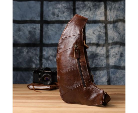 Купить Мужская сумка через плечо из гладкой натуральной кожи Vintage 22965 Коричневый, фото , изображение 11, характеристики, отзывы